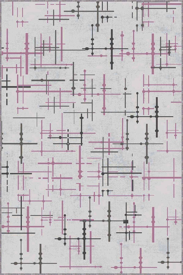 Pembe Vintage Kaymaz Tabanlı Makinede Yıkanabilir Halı MN09