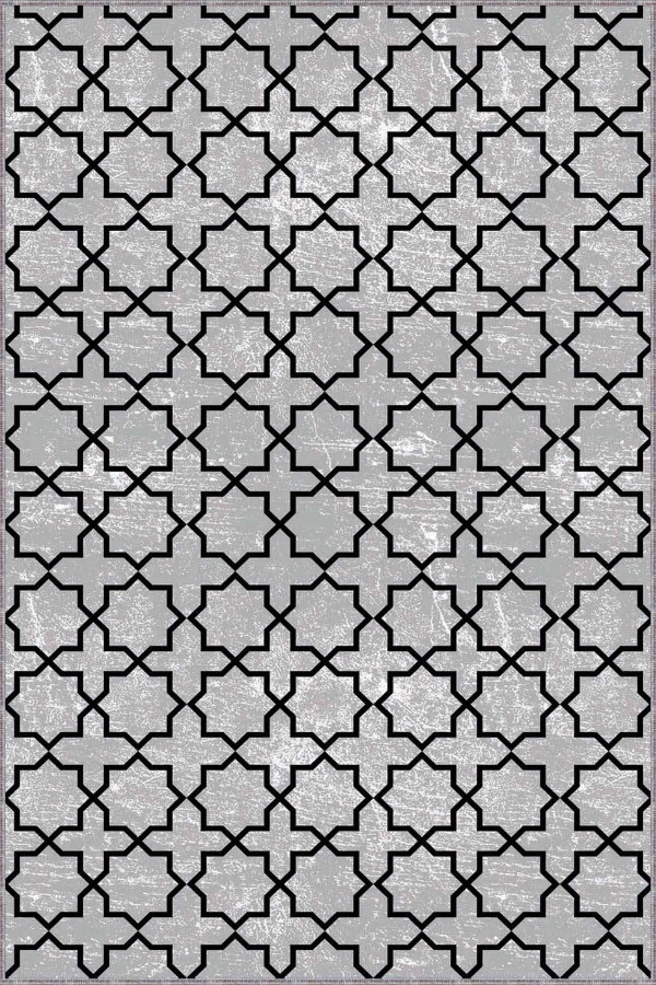 Gri Spor Kaymaz Tabanlı Makinede Yıkanabilir Halı MO02