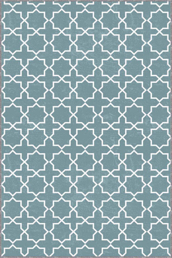 Turkuaz Spor Kaymaz Tabanlı Makinede Yıkanabilir Halı MO07