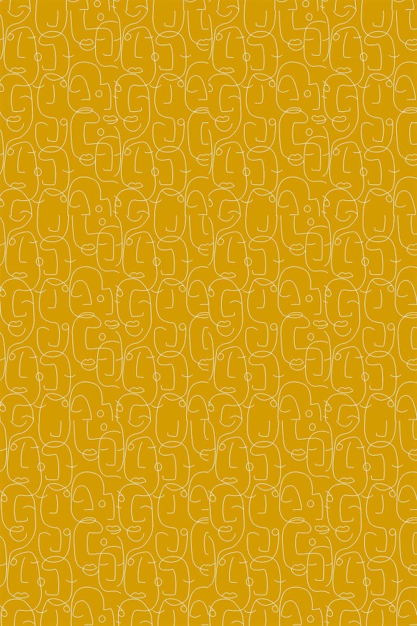 Sarı Modern Desenli Dokuma Leke Tutmaz Masa Örtüsü MSO035