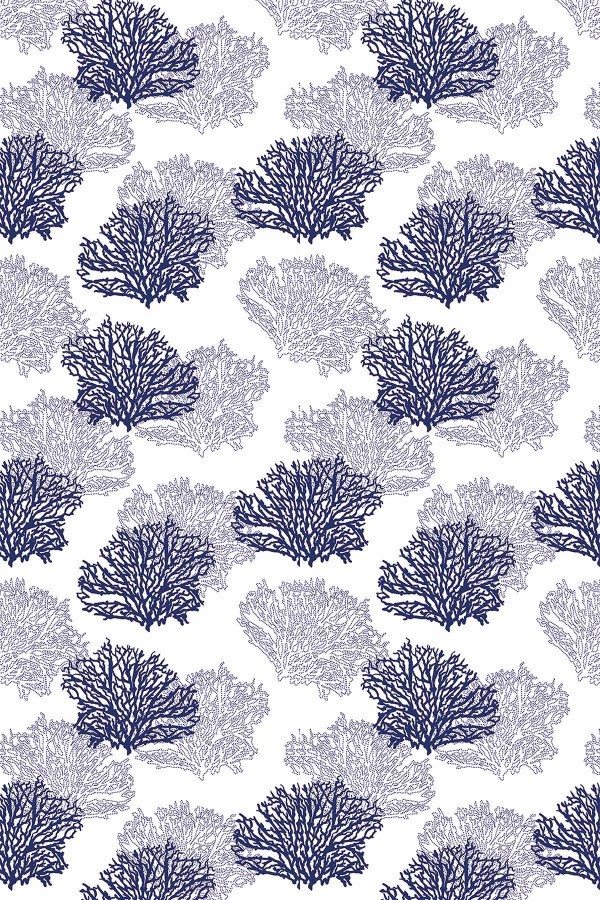 Lacivert Yapraklı Dokuma Leke Tutmaz Masa Örtüsü MSO047