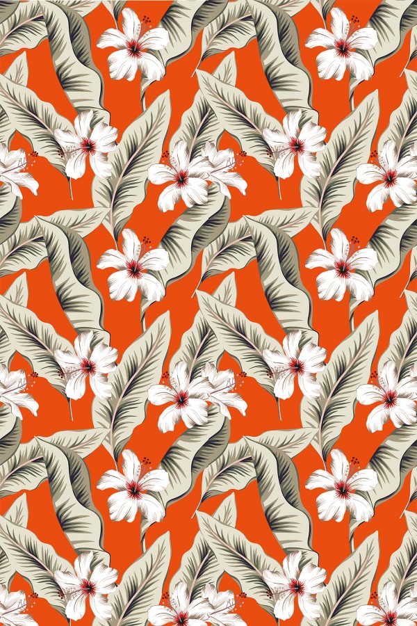 Turuncu Yapraklı Dokuma Leke Tutmaz Masa Örtüsü MSO054