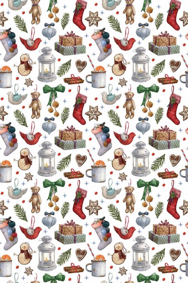 Kırmızı Christmas Dokuma Leke Tutmaz Masa Örtüsü MSO058