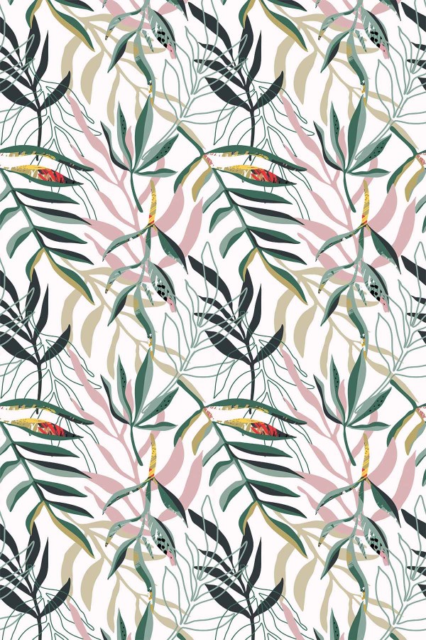 Yeşil Yapraklı Dokuma Leke Tutmaz Masa Örtüsü MSO083