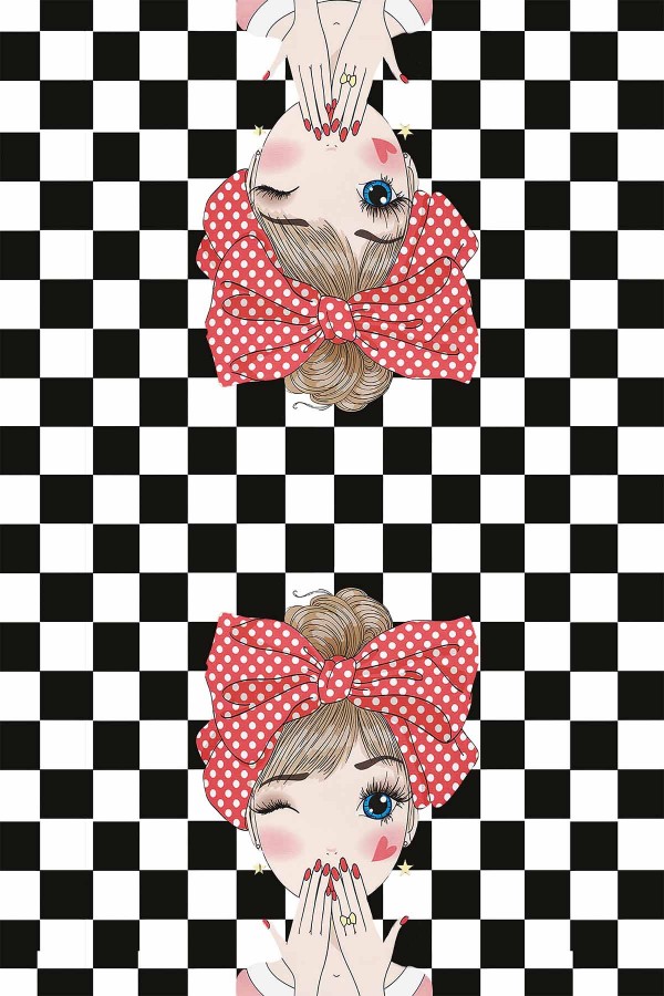 Siyah Pop Art Temalı Dokuma Leke Tutmaz Masa Örtüsü MSO111