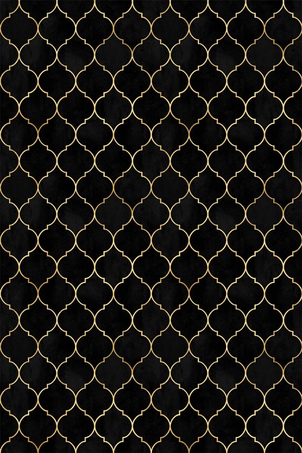 Siyah Fas Desen Dokuma Leke Tutmaz Masa Örtüsü MSO153