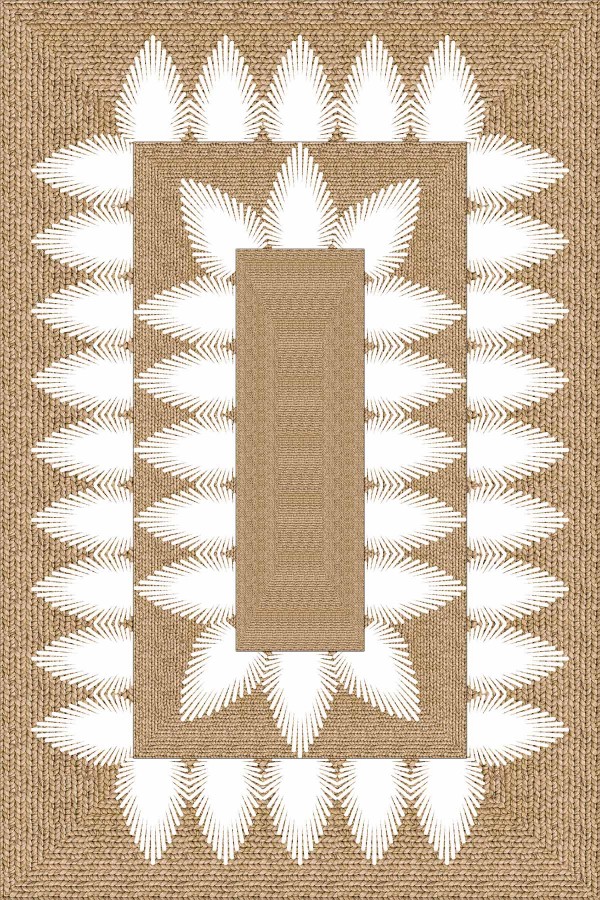 Bej Hasır Görünümlü Dokuma Leke Tutmaz Masa Örtüsü MSO190