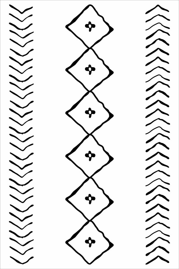 Beyaz Etnik Desen Moroccan Leke Tutmaz Masa Örtüsü MSO196