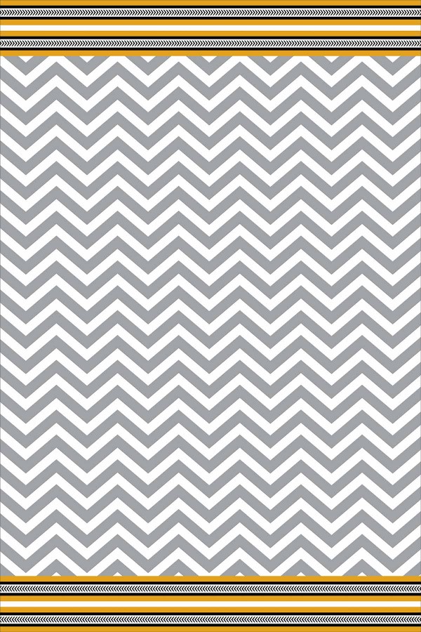 Gri Zigzag Desenli Dokuma Leke Tutmaz Masa Örtüsü MSO434