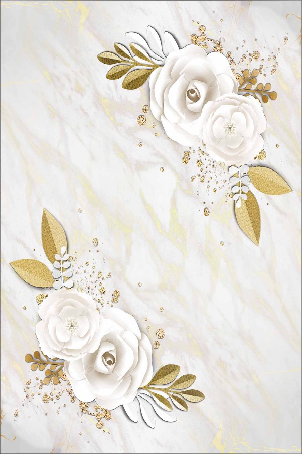 Gold Çiçek Desenli Dokuma Leke Tutmaz Masa Örtüsü MSO437