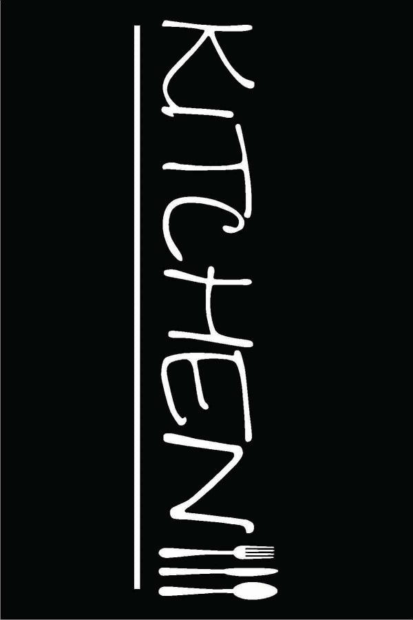 Siyah Kaymaz Tabanlı Kitchen Yazılı Mutfak Halısı MTK04