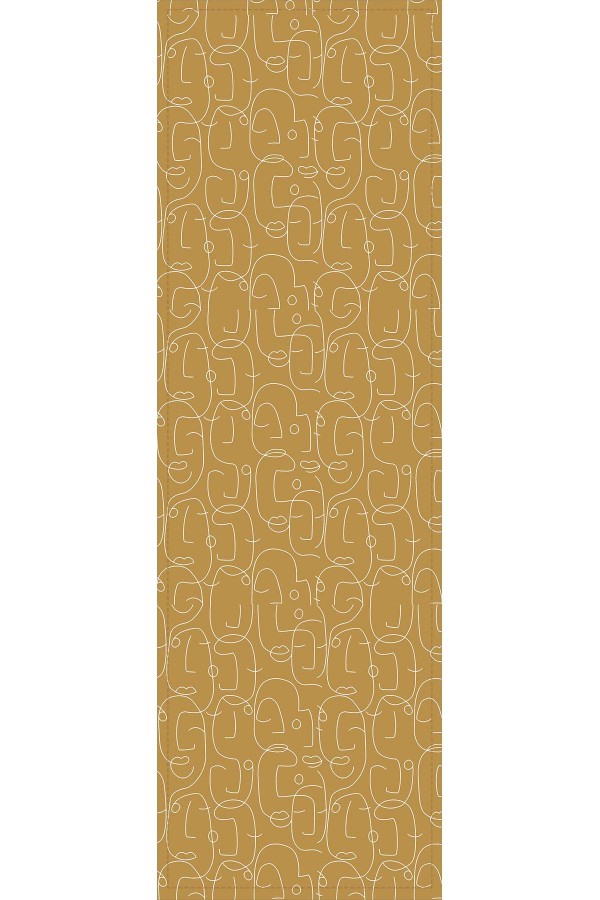 Sarı Soyut Desenli Premium Masa Örtüsü Runner RNR035