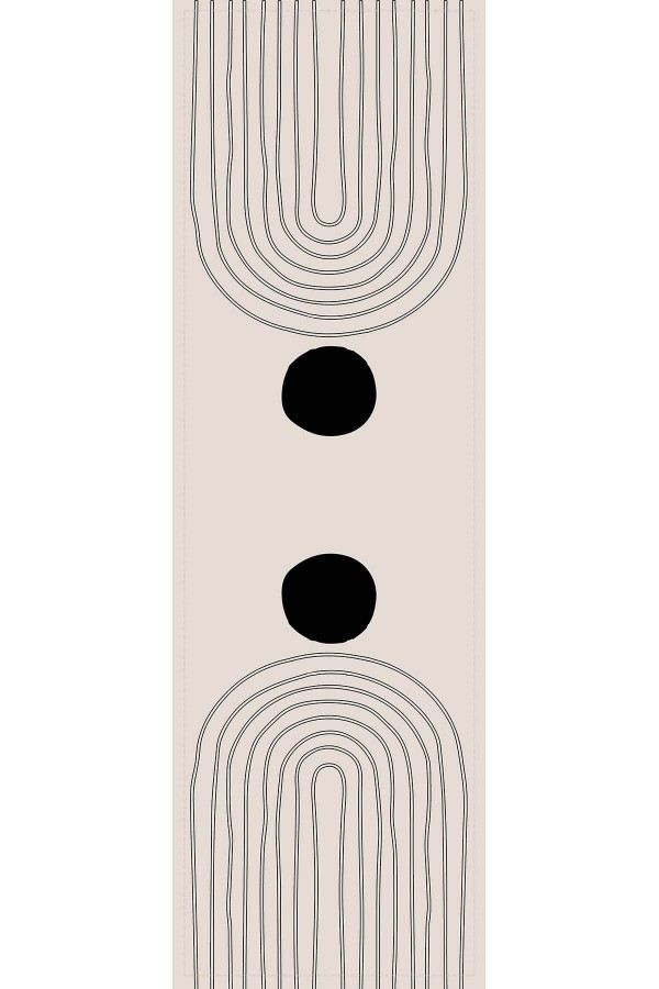 Bej Modern Desenli Premium Masa Örtüsü Runner RNR039