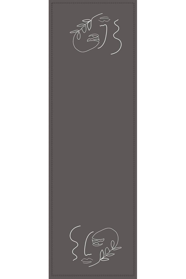 Antrasit Modern Desenli Premium Masa Örtüsü Runner RNR044