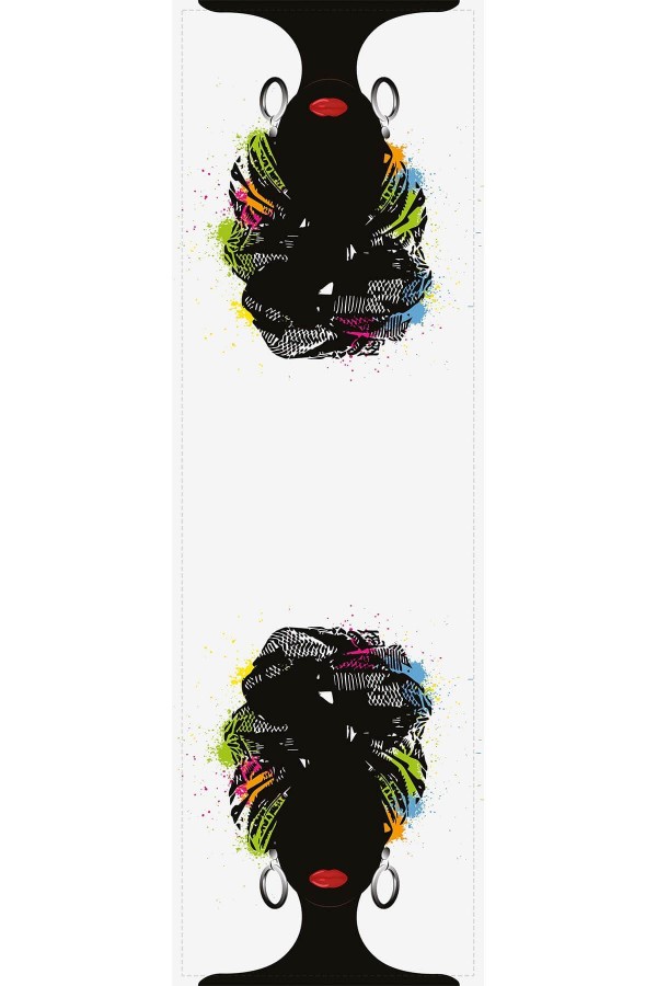 Beyaz Etnik Desenli Premium Masa Örtüsü Runner RNR062