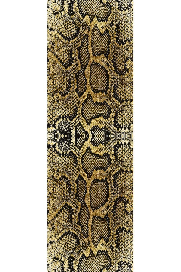 Gold Krokodil Desenli Premium Masa Örtüsü Runner RNR067