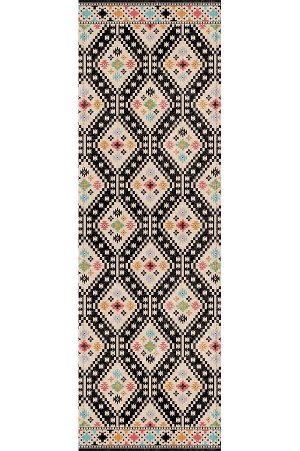 Çok Renkli Etnik Desenli Premium Masa Örtüsü Runner RNR071