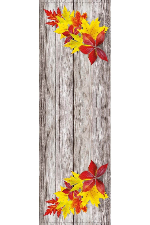 Bej Çiçek Desenli Premium Masa Örtüsü Runner RNR104