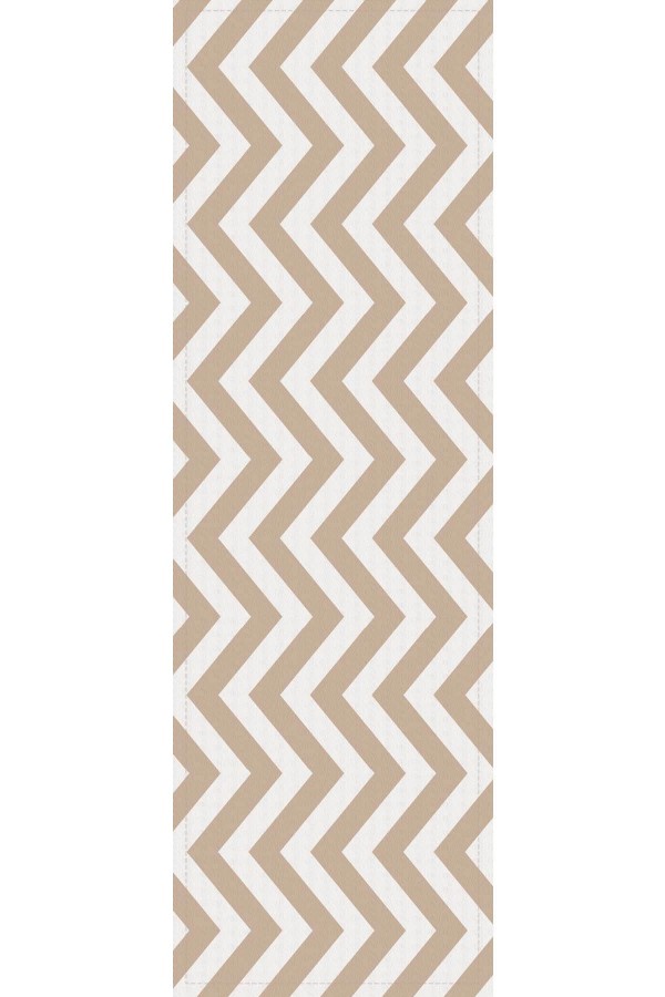 Bej Zigzag Desenli Premium Masa Örtüsü Runner RNR139