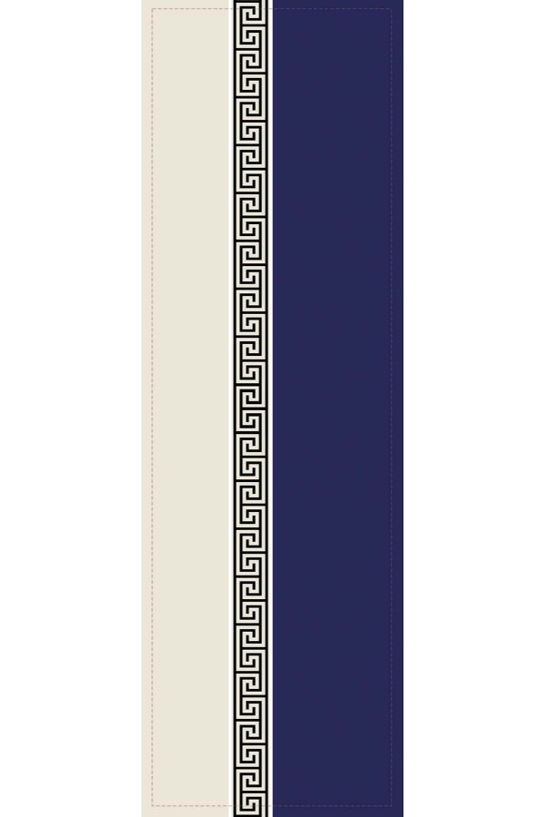 Lacivert Avangarde Desen Premium Masa Örtüsü Runner RNR143