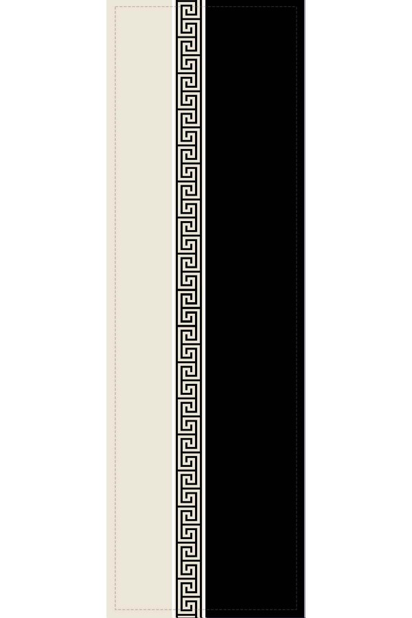 Siyah Avangarde Desenli Premium Masa Örtüsü Runner RNR146