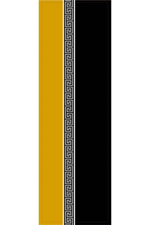 Sarı Avangarde Desenli Premium Masa Örtüsü Runner RNR148