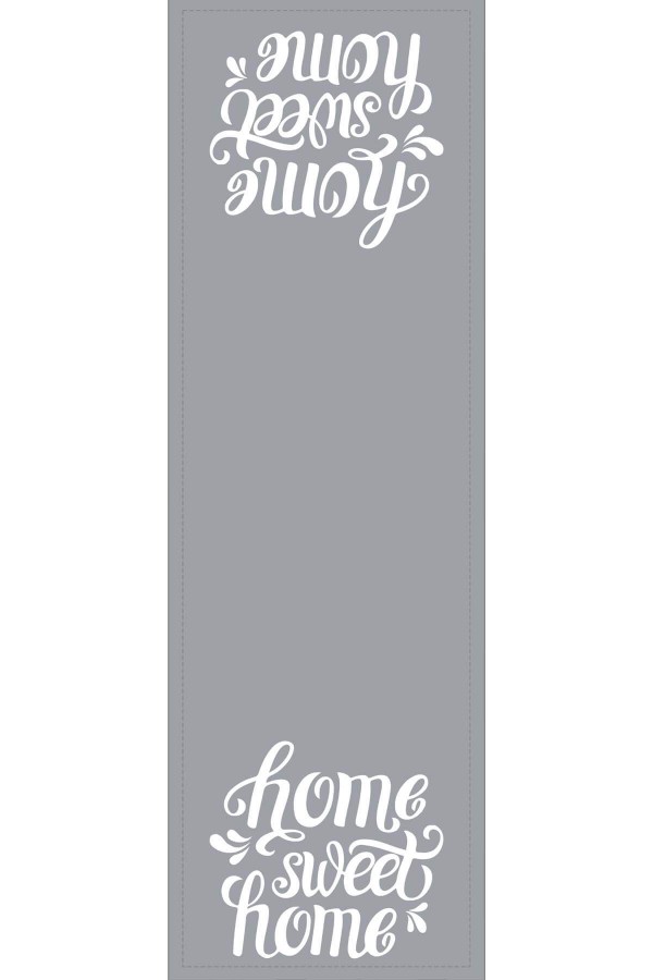 Gri Home Sweet Home Premium Masa Örtüsü Runner RNR157