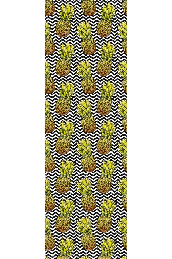 Yeşil Ananas Desenli Premium Masa Örtüsü Runner RNR166