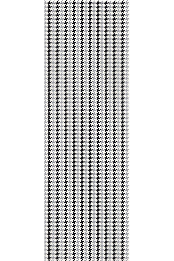 Siyah Kazayağı Desenli Premium Masa Örtüsü Runner RNR171