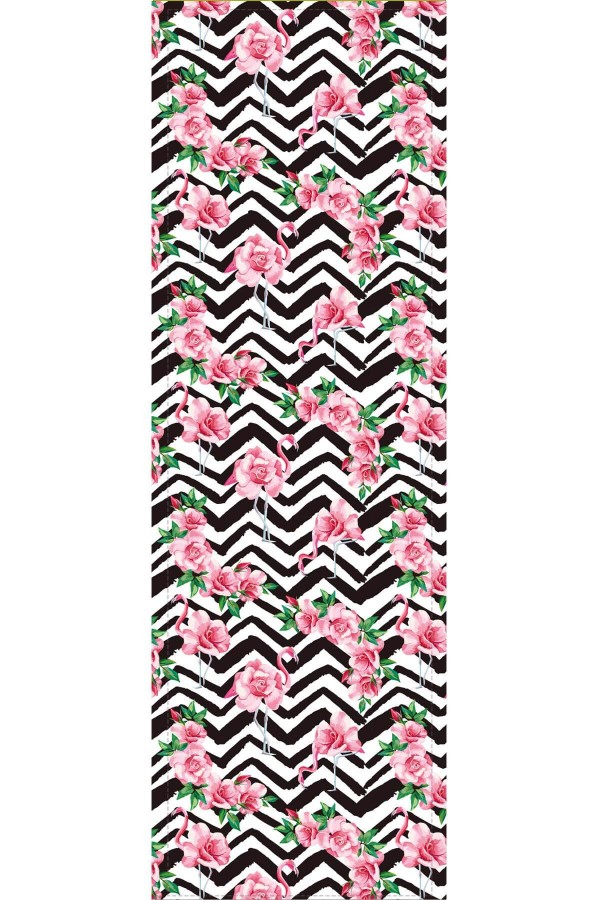 Pembe Flamingo Desenli Premium Masa Örtüsü Runner RNR172