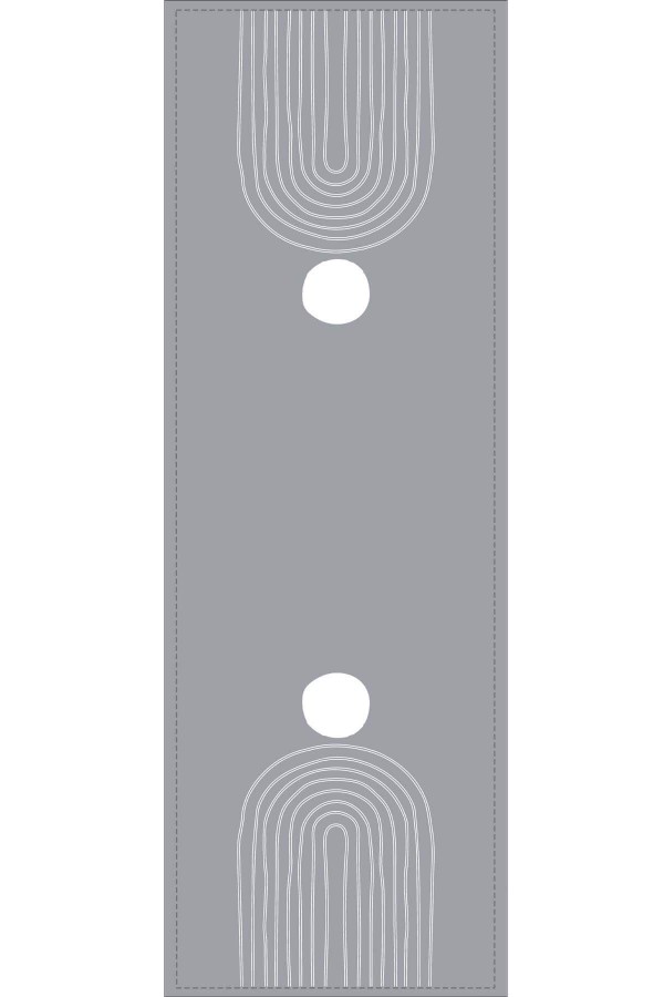 Gri Modern Desenli Premium Masa Örtüsü Runner RNR176