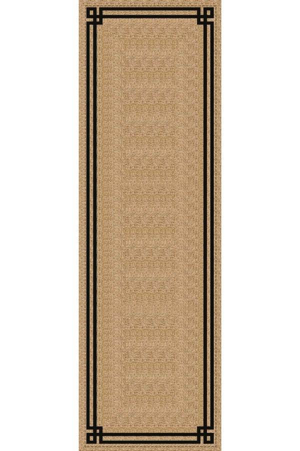 Bej Hasır Görünümlü Premium Masa Örtüsü Runner RNR181