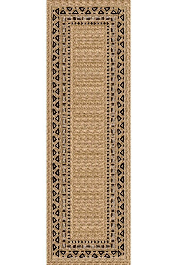 Bej Hasır Görünümlü Premium Masa Örtüsü Runner RNR186