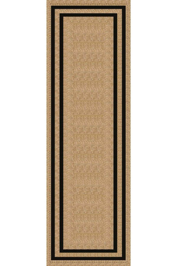 Bej Hasır Görünümlü Premium Masa Örtüsü Runner RNR187