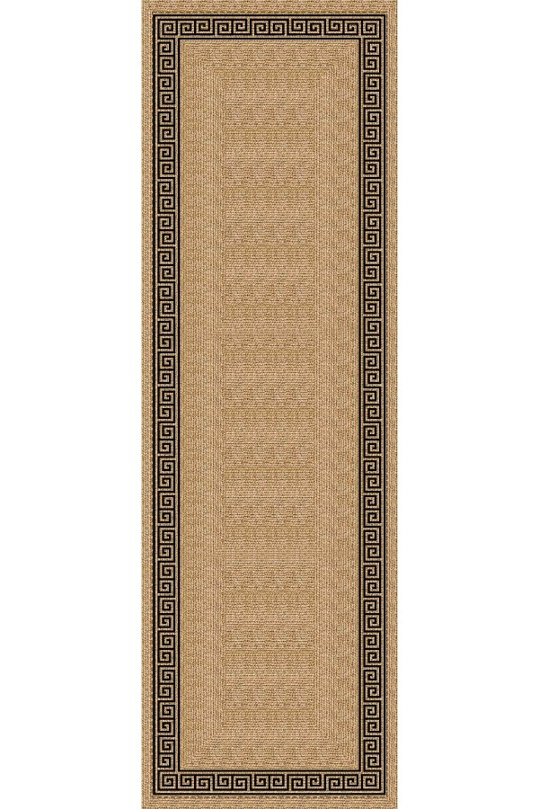 Bej Hasır Görünümlü Premium Masa Örtüsü Runner RNR189