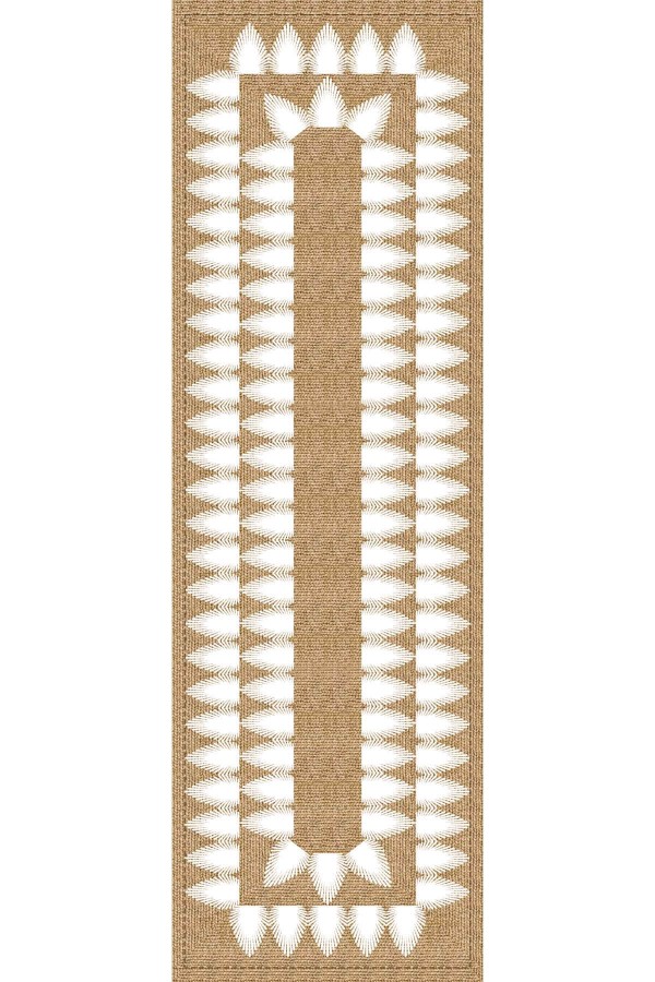 Beyaz Hasır Görünümlü Premium Masa Örtüsü Runner RNR191