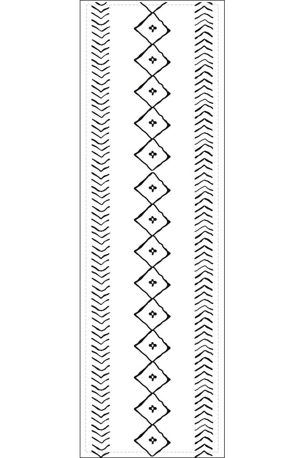 Beyaz Moroccan Etnik Premium Masa Örtüsü Runner RNR196