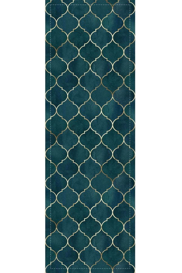 Zümrüt Etnik Fas Desen Premium Masa Örtüsü Runner RNR259