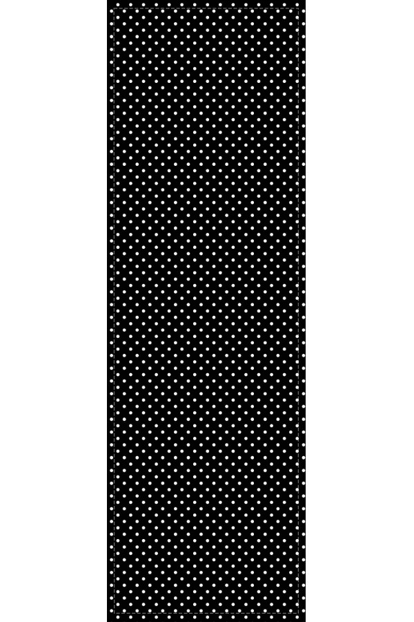 Siyah Puantiyeli Desen Premium Masa Örtüsü Runner RNR298