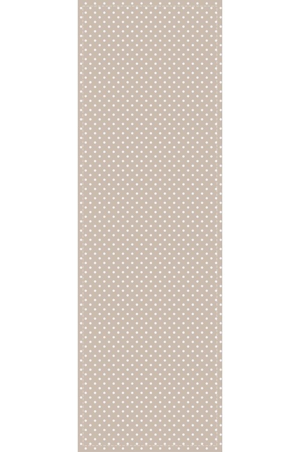 Bej Puantiyeli Desen Premium Masa Örtüsü Runner RNR300