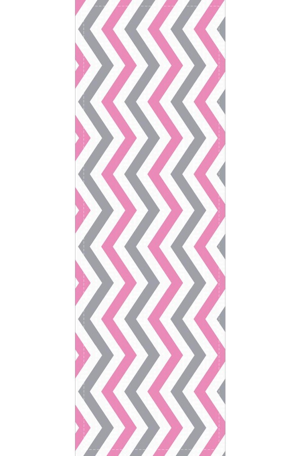 Pembe Zigzaglı Desen Premium Masa Örtüsü Runner RNR304