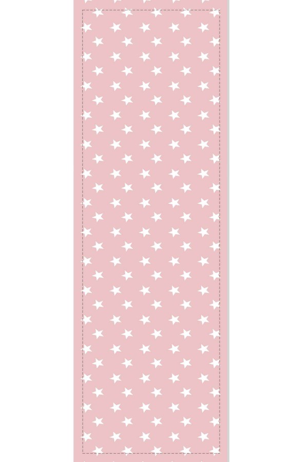 Pembe Yıldız Desenli Premium Masa Örtüsü Runner RNR310