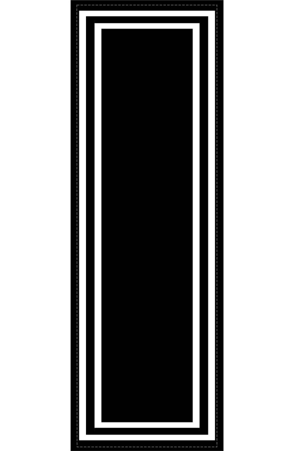 Siyah Çerçeveli Desen Premium Masa Örtüsü Runner RNR322