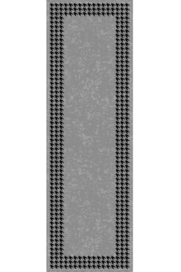 Gri Kazayağı Desenli Premium Masa Örtüsü Runner RNR362