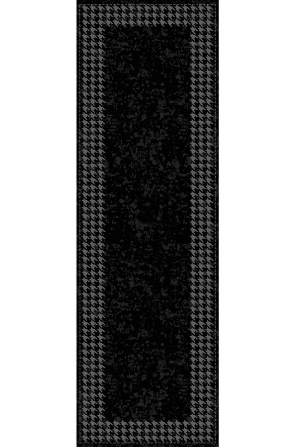 Siyah Kazayağı Desenli Premium Masa Örtüsü Runner RNR363