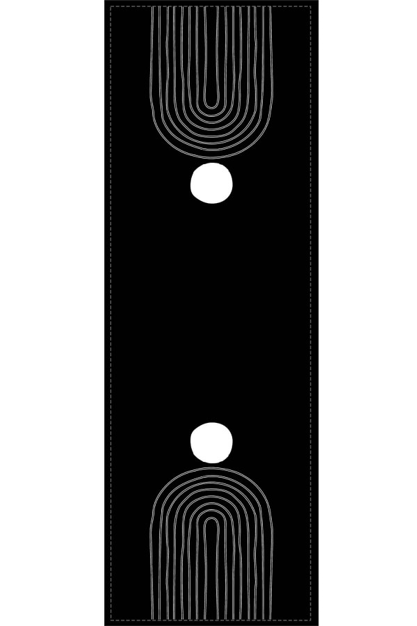 Siyah Modern Temalı Premium Masa Örtüsü Runner RNR368