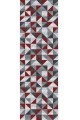 Bordo Geometrik Desenli Premium Masa Örtüsü Runner RNR383