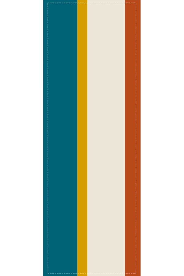 Kiremit Çizgi Desenli Premium Masa Örtüsü Runner RNR477