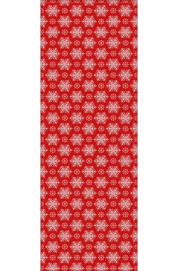 Kırmızı Yeni Yıl Temalı Premium Masa Örtüsü Runner RNR532
