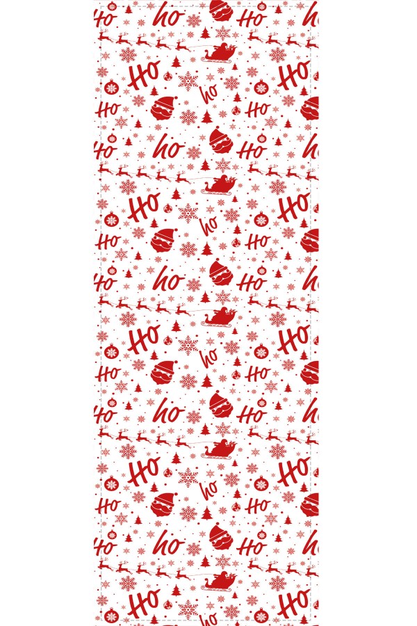 Kırmızı Yılbaşı Desenli Premium Masa Örtüsü Runner RNR552